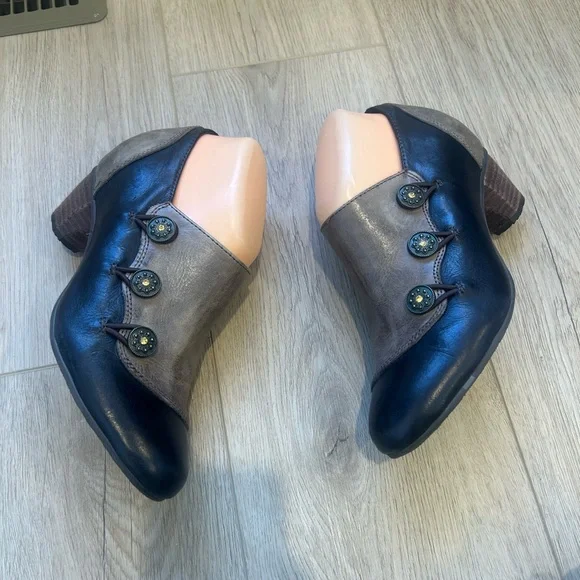 Spring Step L’Artiste “Green Tea” Victorian Style Two Tone Booties 39 steam punk - Picture 5 of 12